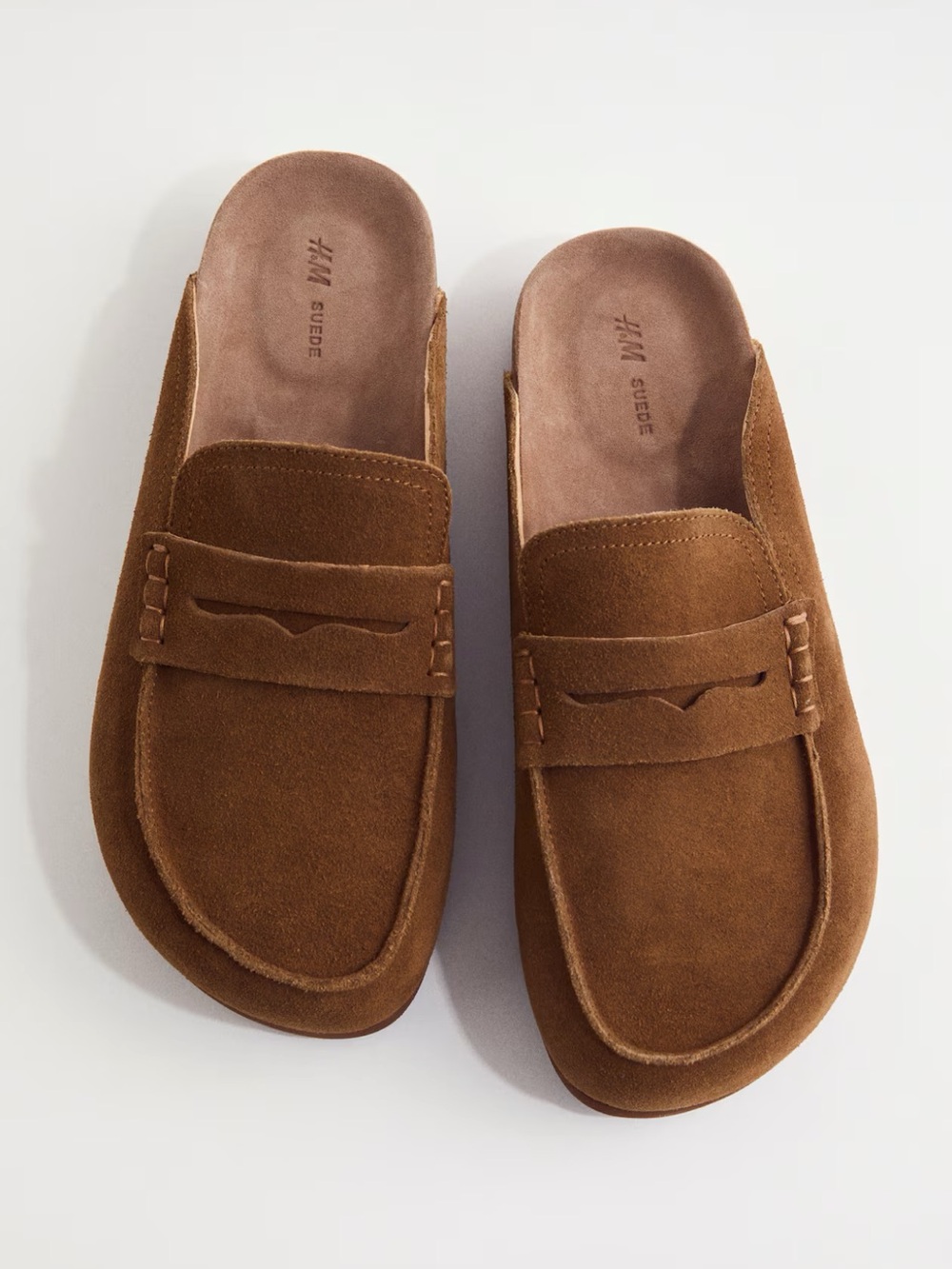 H&M Leather Mule Loafers in Brown size 6 and 7